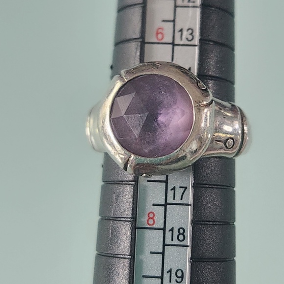 John Hardy Sterling Silver & Amethyst Bamboo Ring, size 7, preloved - Picture 7 of 14